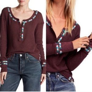 Free People Rainbow Thermal Henley